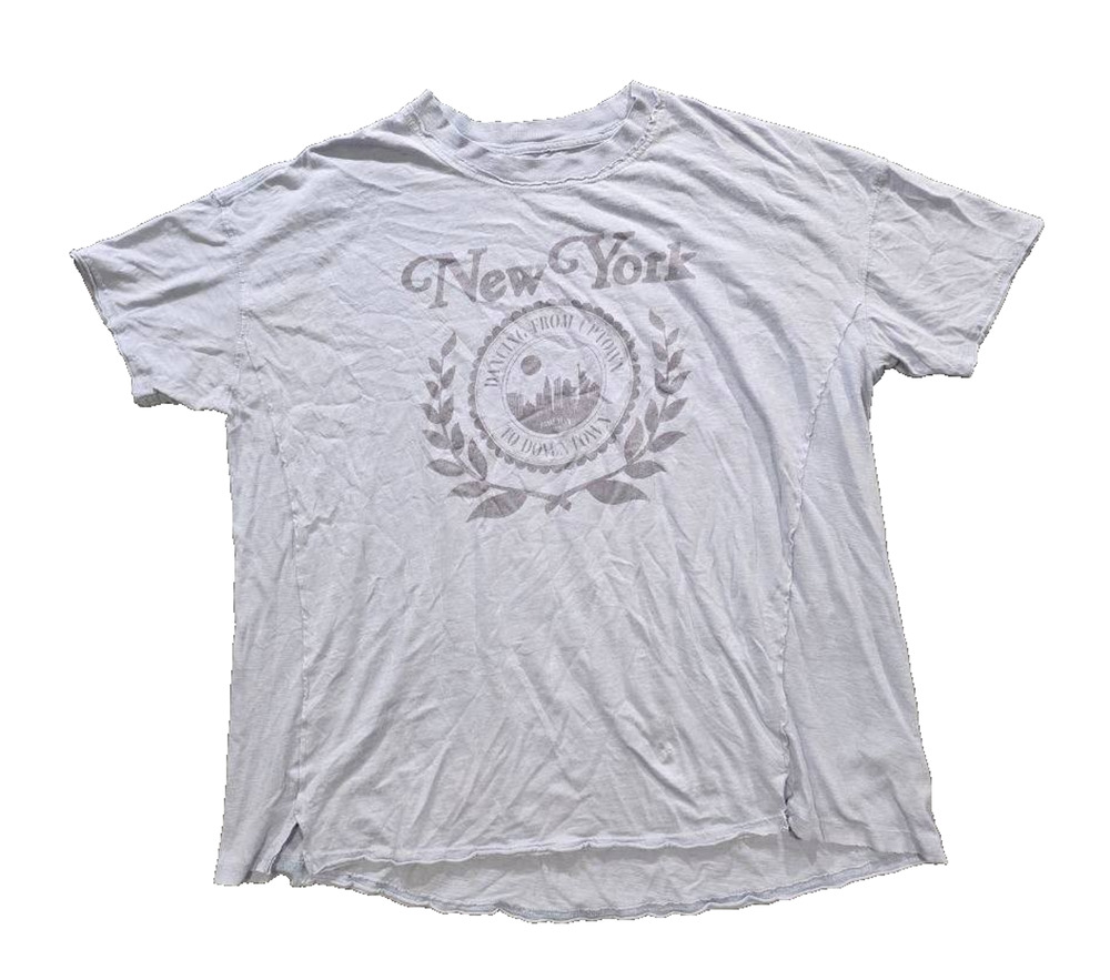 Aerie New York Graphic Gray Jersey Crew Neck Short Sleeve T-Shirt M A010603